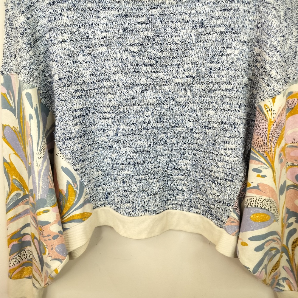 Saturday Sunday Anthropologie Flora Printed Sweatshirt XS Oversize dolman Sleeve - Picture 4 of 11